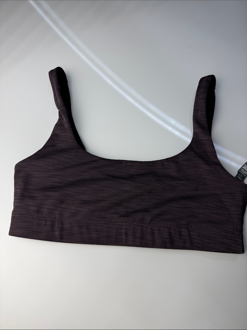 Vuori Seamless Ribbed Bralette - Heathered Dark Plum Purple VW1002